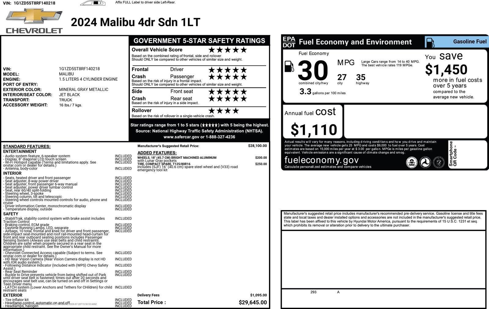 2024 Chevrolet Malibu 1LT