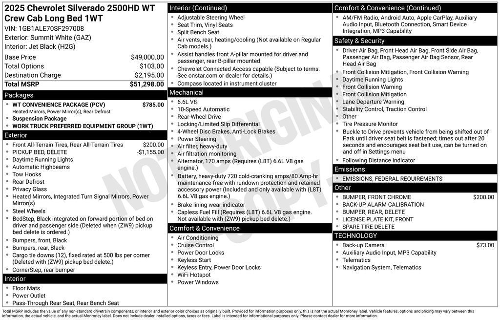 2025 Chevrolet Silverado 2500 HD WT