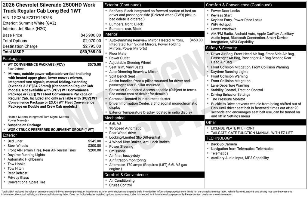 2026 Chevrolet Silverado 2500 HD WT