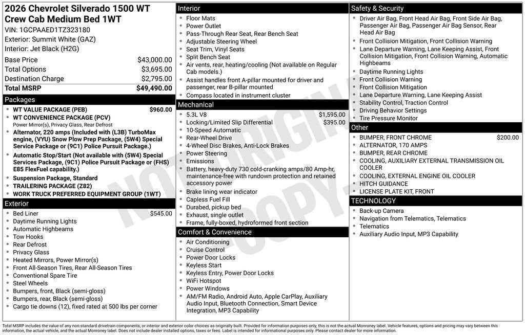 2026 Chevrolet Silverado 1500 WT