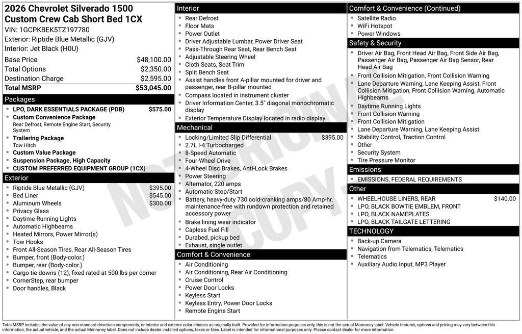 2026 Chevrolet Silverado 1500 Custom