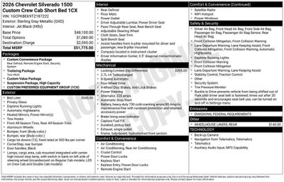 2026 Chevrolet Silverado 1500 Custom