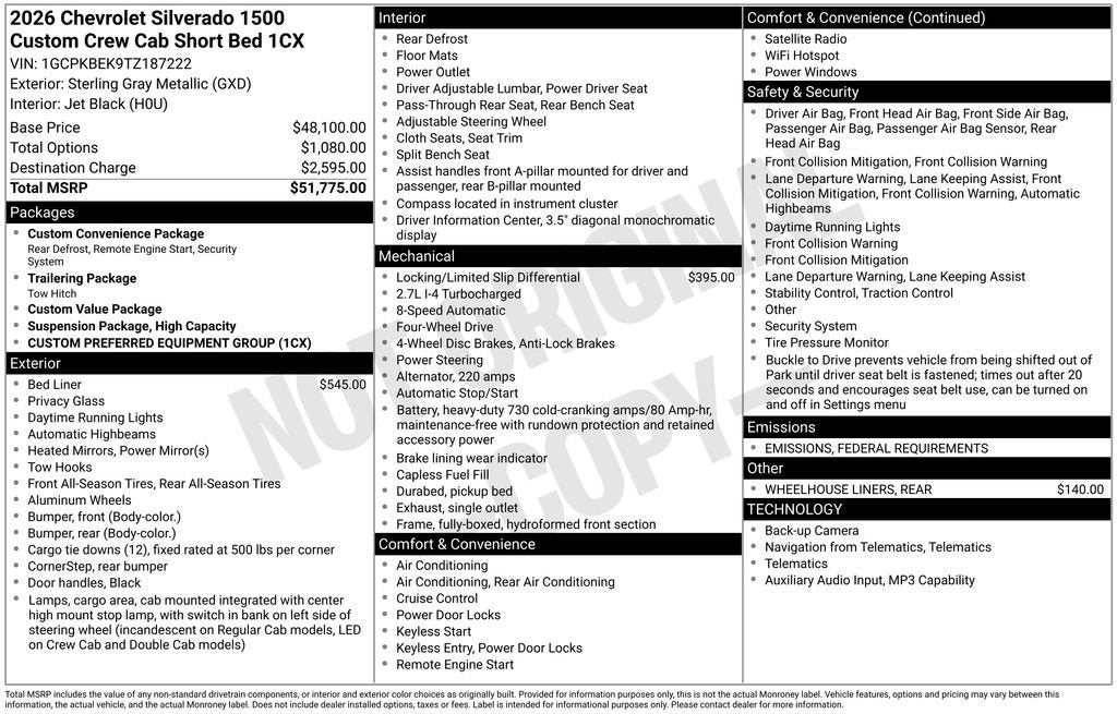 2026 Chevrolet Silverado 1500 Custom