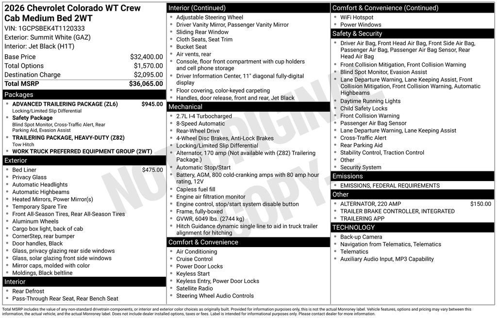 2026 Chevrolet Colorado WT
