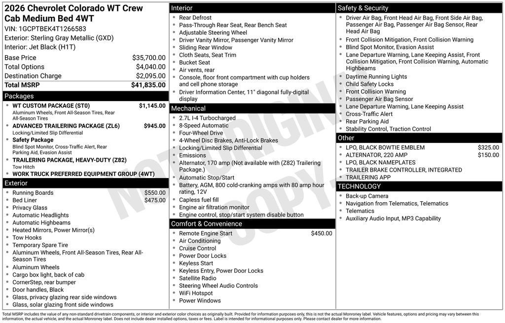 2026 Chevrolet Colorado WT