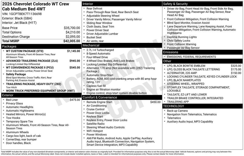 2026 Chevrolet Colorado WT