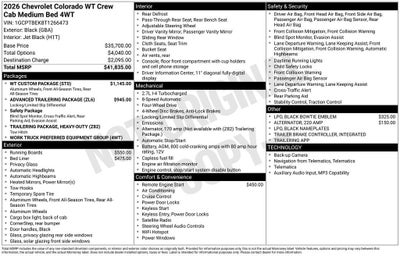 2026 Chevrolet Colorado WT