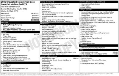 2026 Chevrolet Colorado Trail Boss