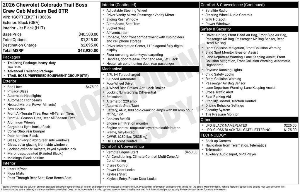 2026 Chevrolet Colorado Trail Boss