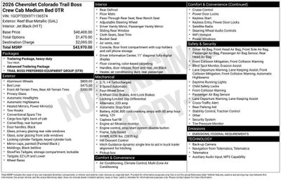 2026 Chevrolet Colorado Trail Boss