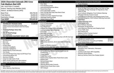 2026 Chevrolet Colorado ZR2