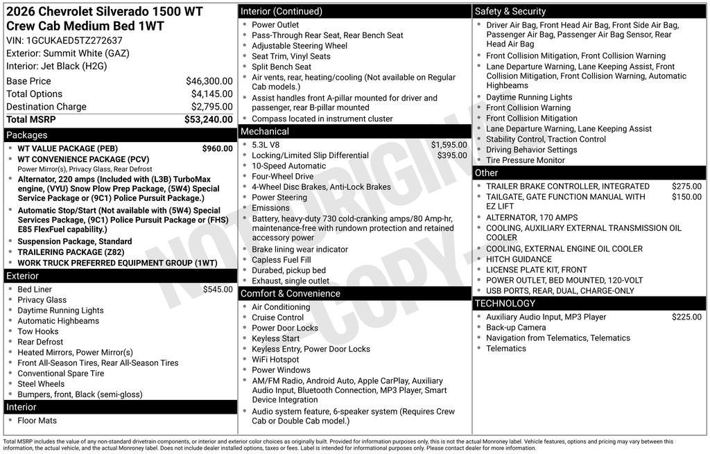 2026 Chevrolet Silverado 1500 WT