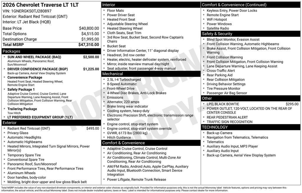 2026 Chevrolet Traverse LT