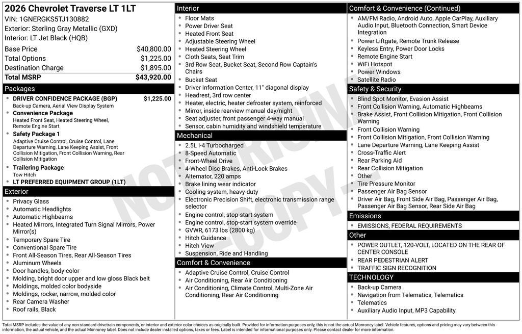 2026 Chevrolet Traverse LT