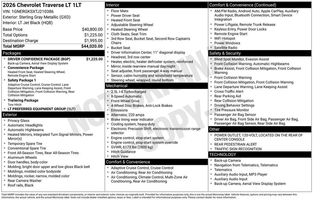 2026 Chevrolet Traverse LT