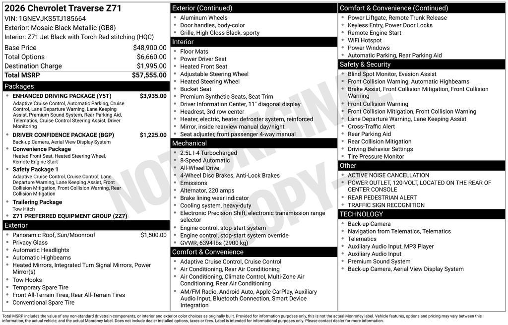 2026 Chevrolet Traverse Z71