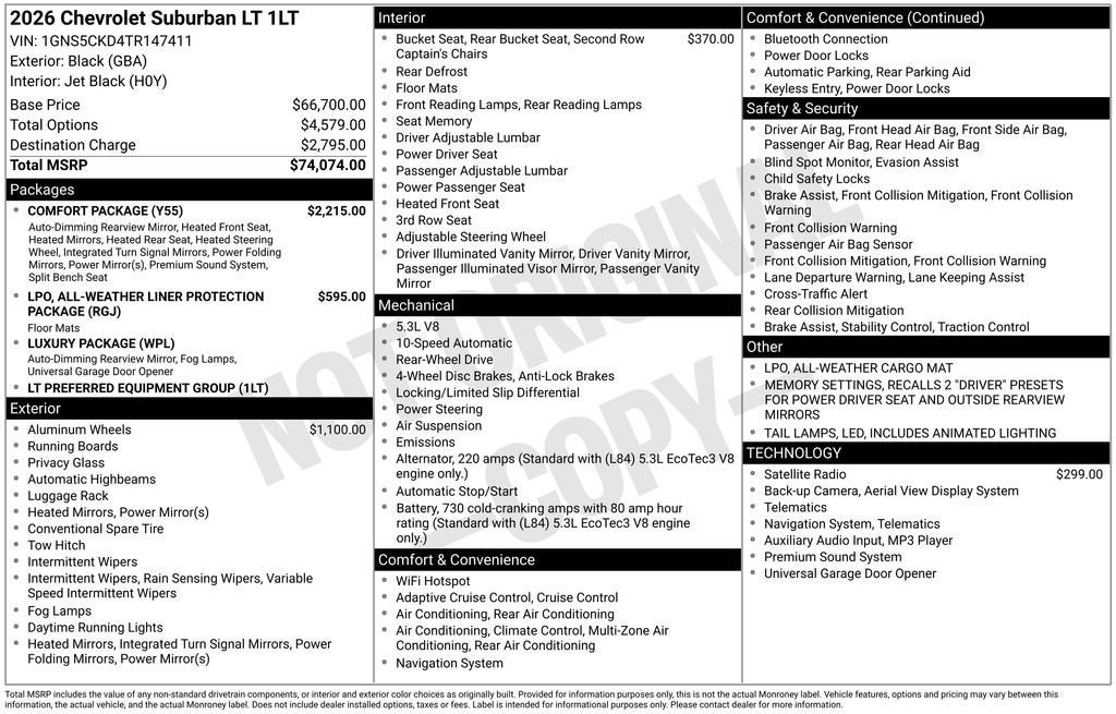 2026 Chevrolet Suburban LT