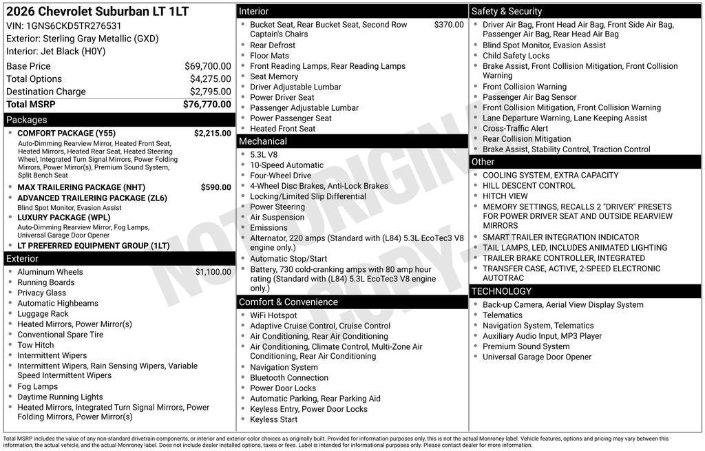 2026 Chevrolet Suburban LT