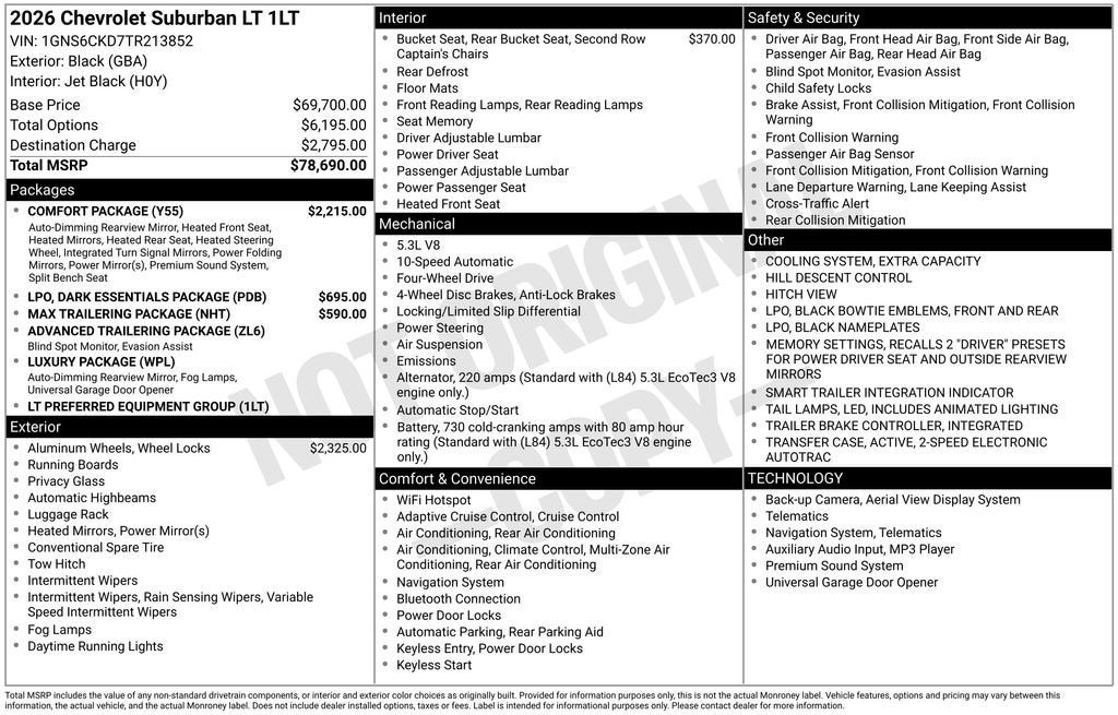 2026 Chevrolet Suburban LT