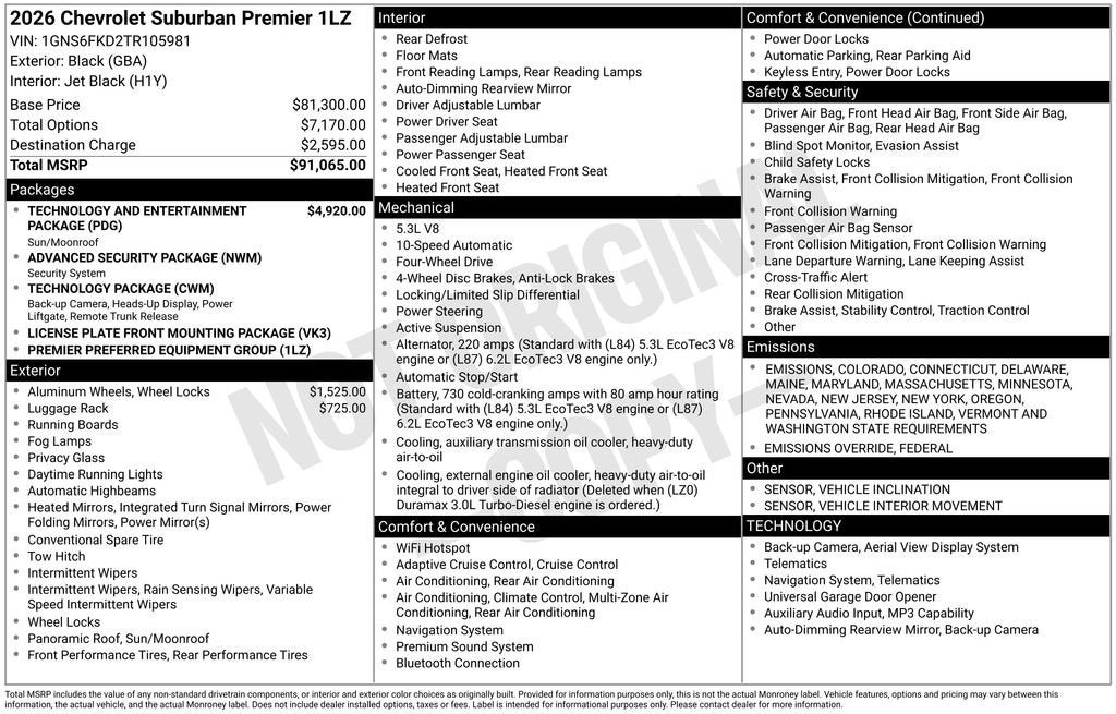 2026 Chevrolet Suburban Premier