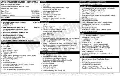 2026 Chevrolet Suburban Premier