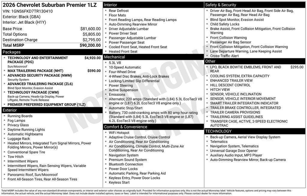 2026 Chevrolet Suburban Premier
