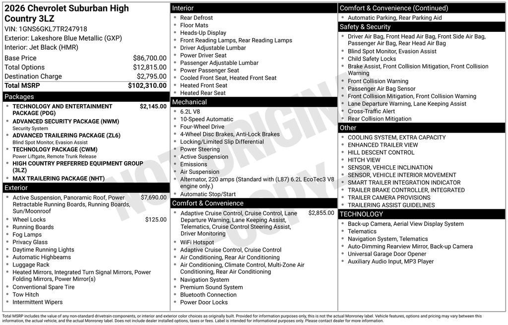 2026 Chevrolet Suburban High Country