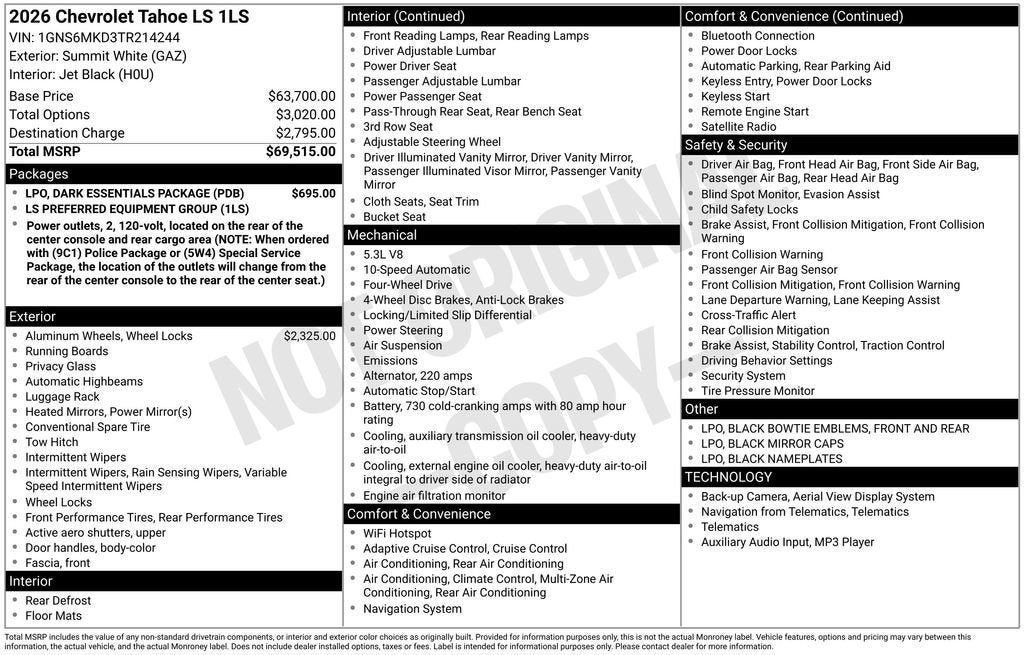 2026 Chevrolet Tahoe LS