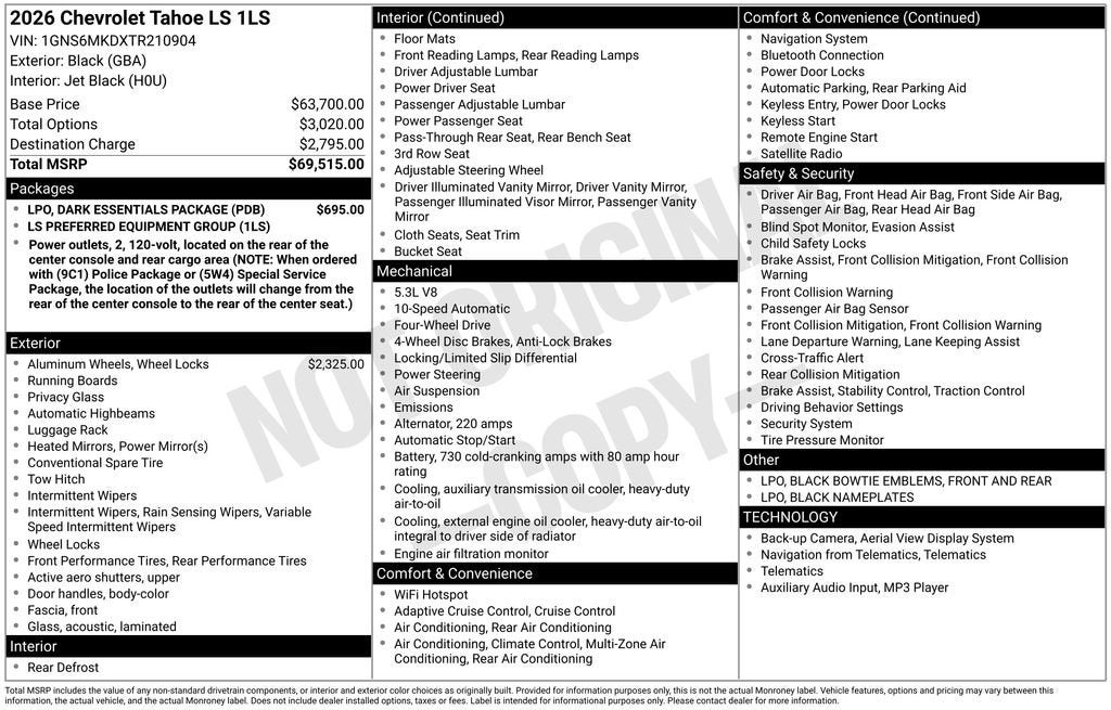 2026 Chevrolet Tahoe LS