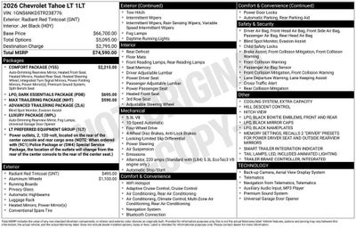 2026 Chevrolet Tahoe LT