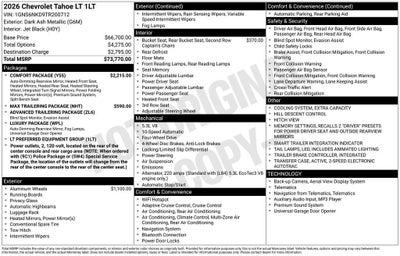2026 Chevrolet Tahoe LT