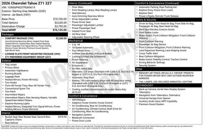 2026 Chevrolet Tahoe Z71