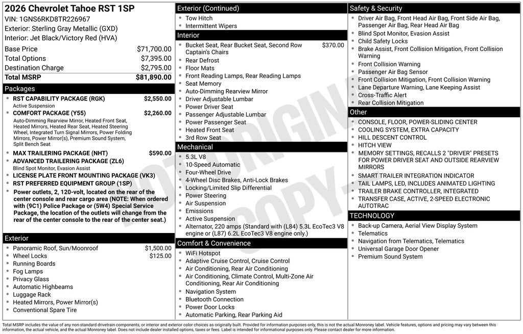 2026 Chevrolet Tahoe RST