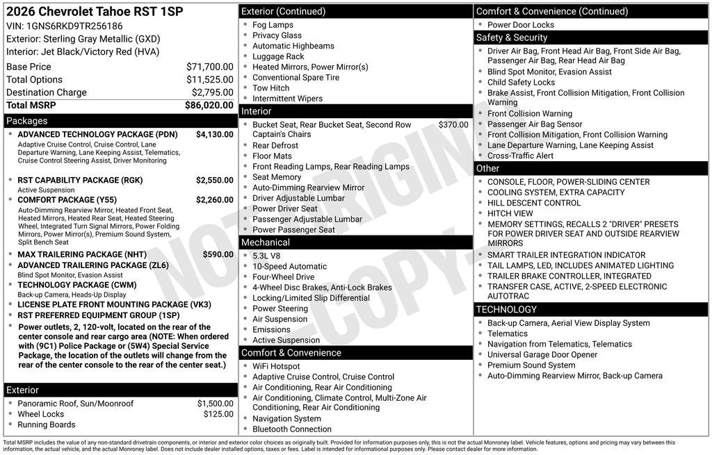 2026 Chevrolet Tahoe RST