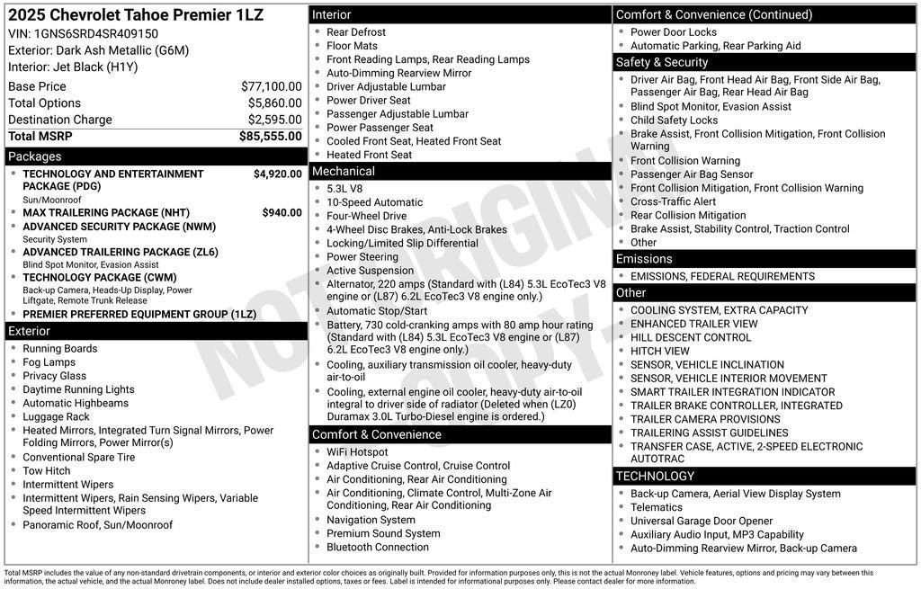 2025 Chevrolet Tahoe Premier