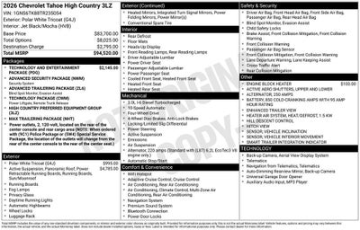 2026 Chevrolet Tahoe High Country