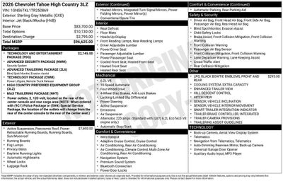 2026 Chevrolet Tahoe High Country