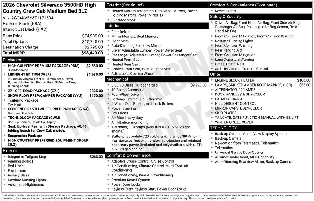 2026 Chevrolet Silverado 3500 HD High Country