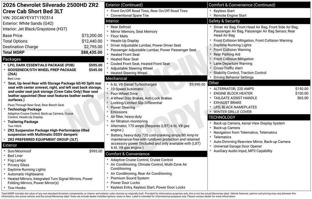2026 Chevrolet Silverado 2500 HD ZR2