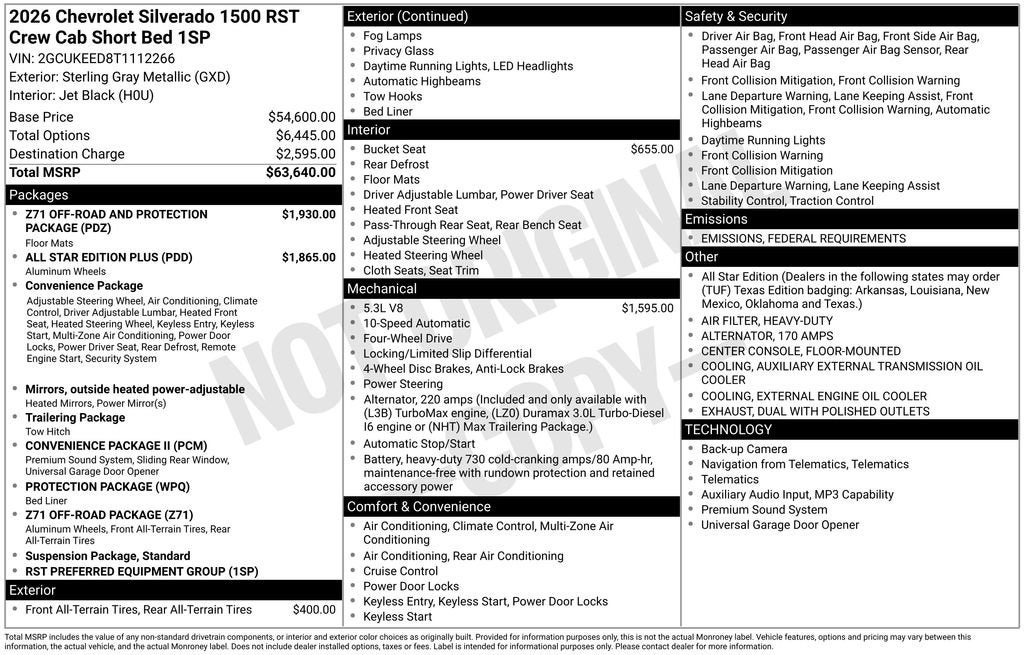 2026 Chevrolet Silverado 1500 RST