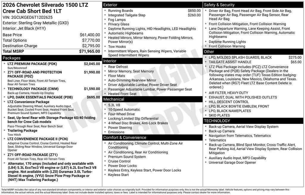 2026 Chevrolet Silverado 1500 LTZ