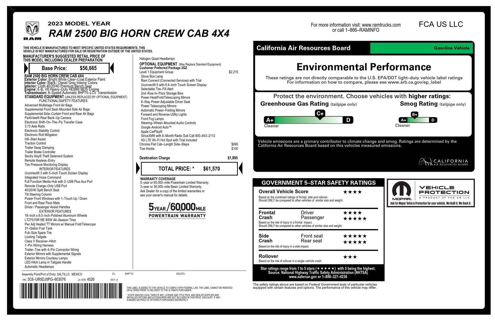 2023 RAM 2500 Big Horn Crew Cab 4x4 6'4" Box