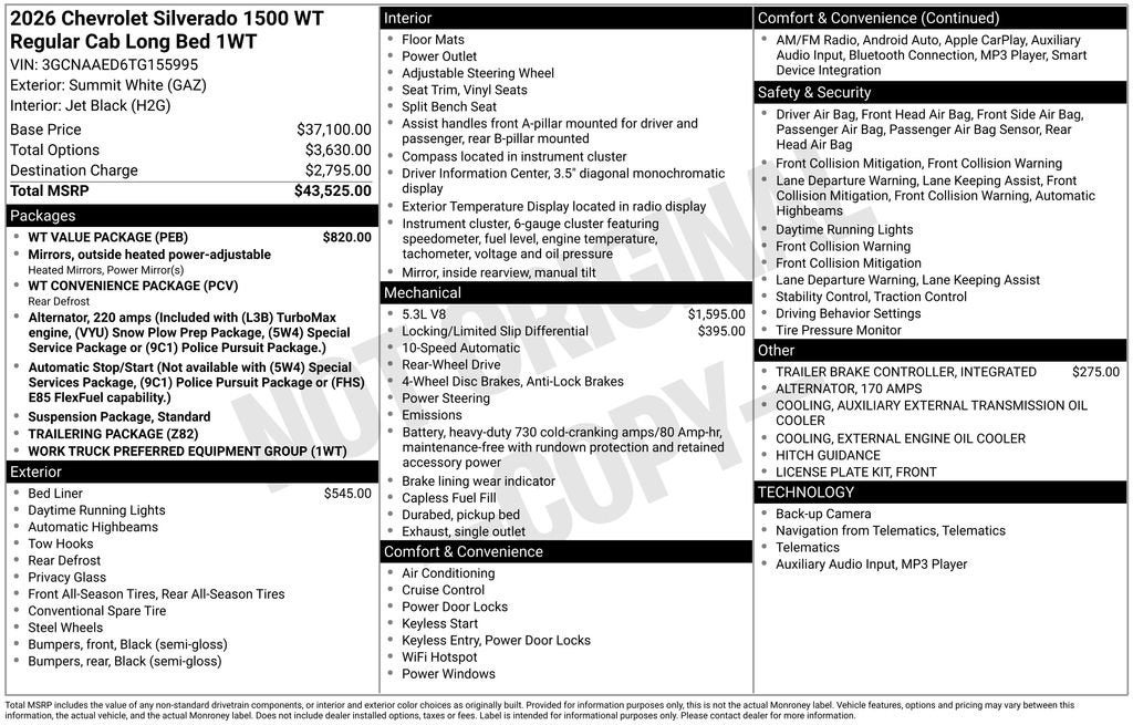 2026 Chevrolet Silverado 1500 WT