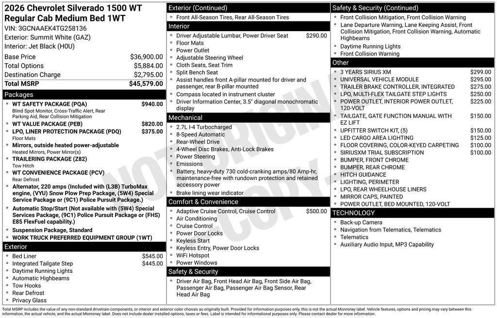 2026 Chevrolet Silverado 1500 WT