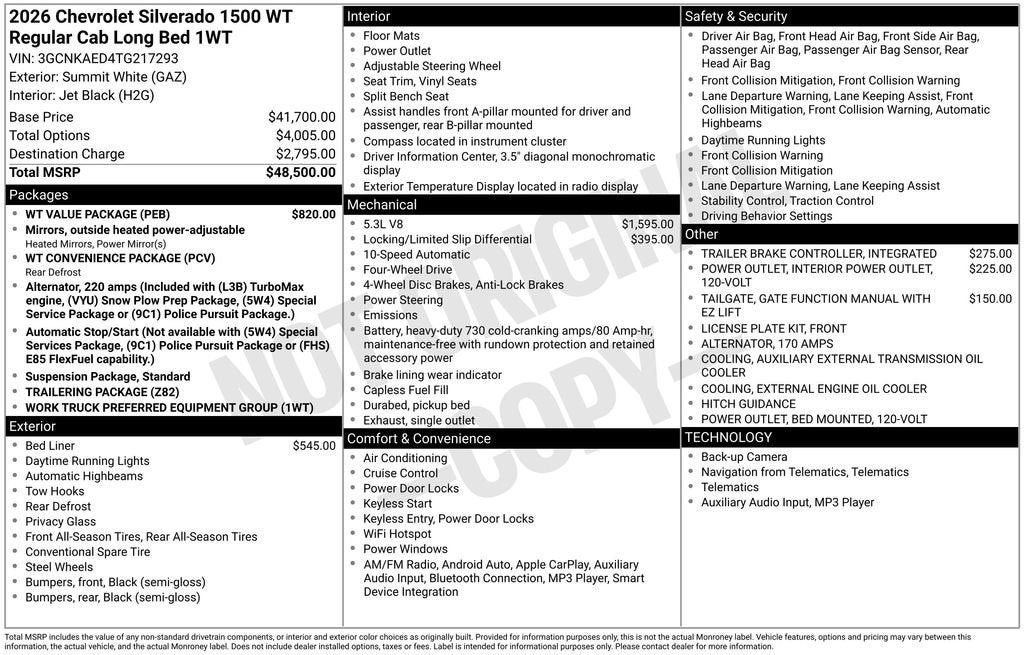 2026 Chevrolet Silverado 1500 WT