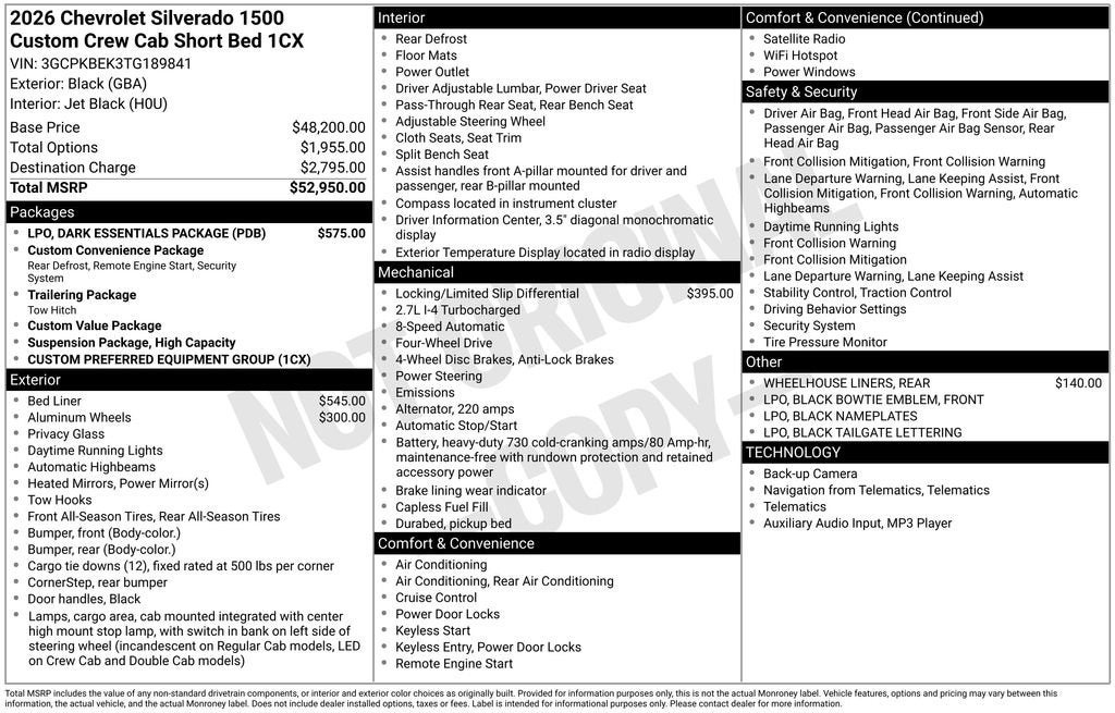 2026 Chevrolet Silverado 1500 Custom