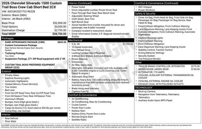 2026 Chevrolet Silverado 1500 Custom Trail Boss