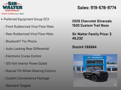 2026 Chevrolet Silverado 1500 Custom Trail Boss