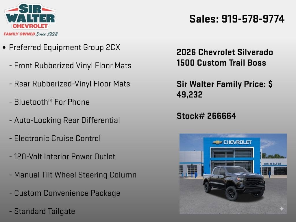 2026 Chevrolet Silverado 1500 Custom Trail Boss