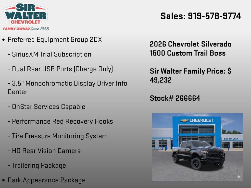 2026 Chevrolet Silverado 1500 Custom Trail Boss